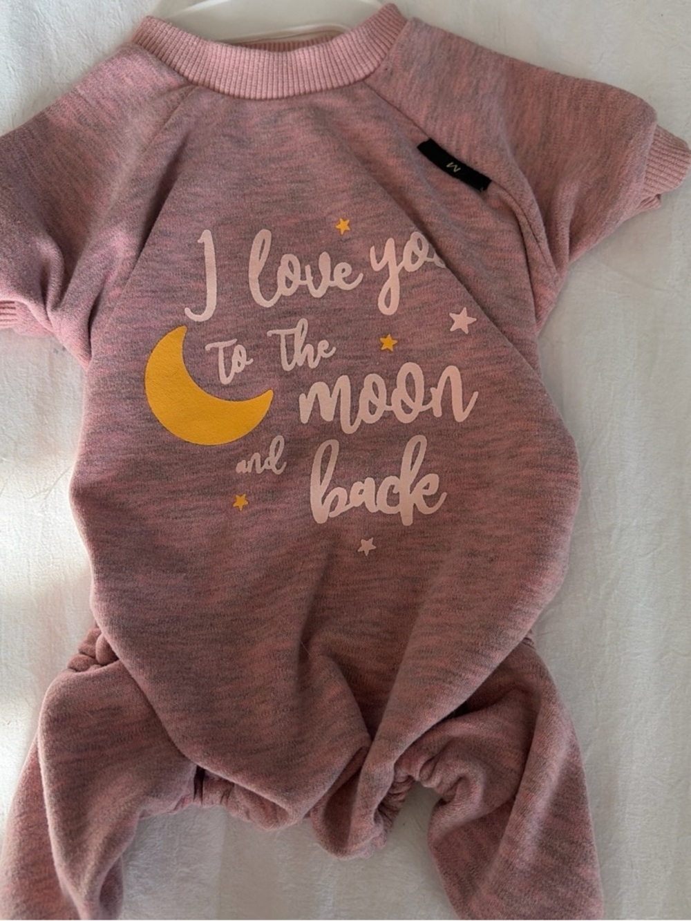 Pink ‘I Love You to the Moon and Back’ Graphic small dog pajamas